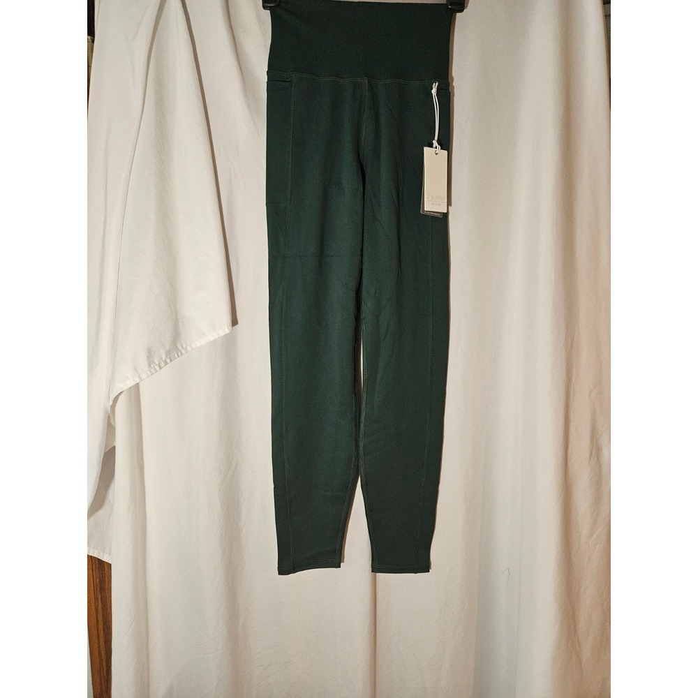 NEW Z Supply Active Real Deal Rib 7/8 Legging Women's Small Cyprus Green XS